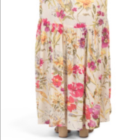 ECI Printed CRINKLE button front maxi dress S - Picture 9 of 11